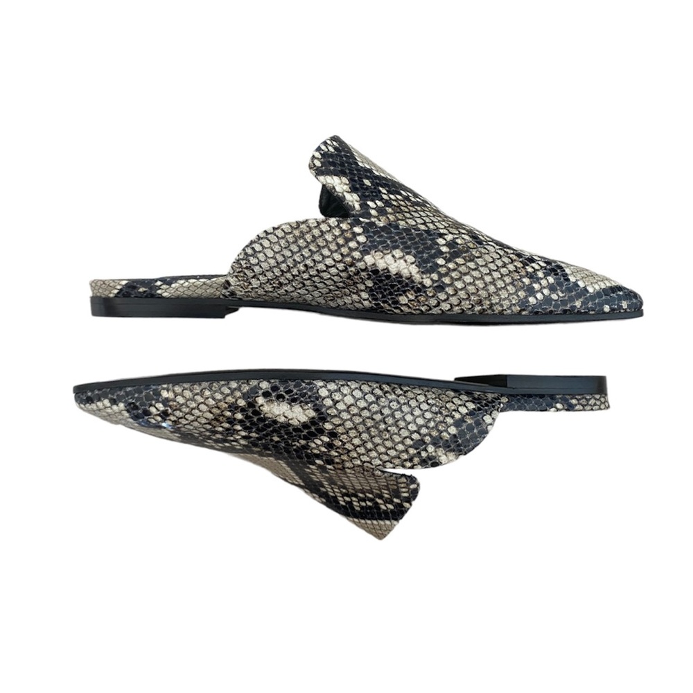 Marion Parke Cassie Mules in Natural Soft Python Print - Picture 3 of 7